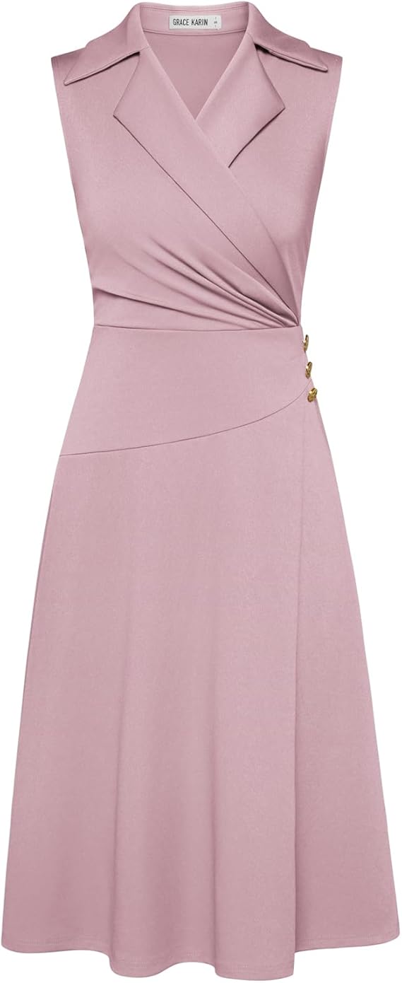 Women's Notch Lapel Ruched Wrap V Neck