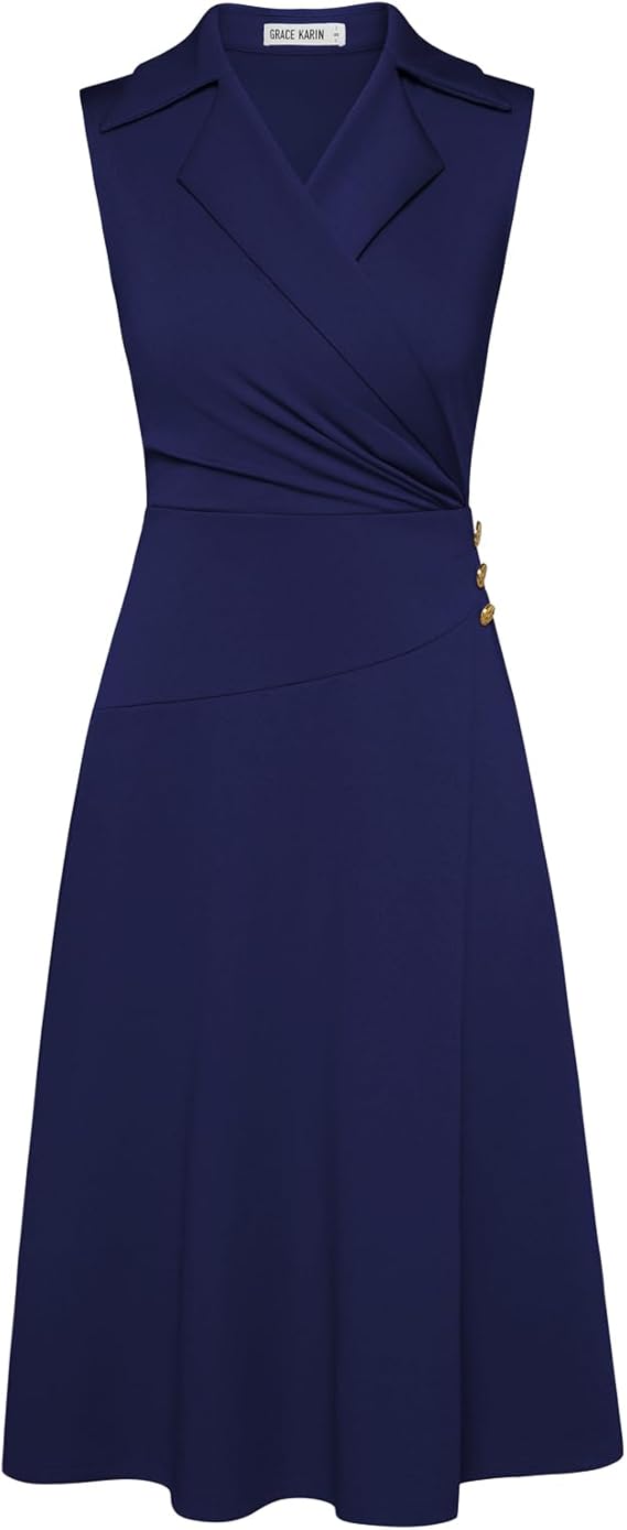 Women's Notch Lapel Ruched Wrap V Neck