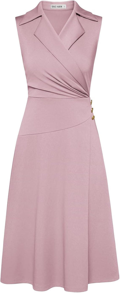 Women's Notch Lapel Ruched Wrap V Neck